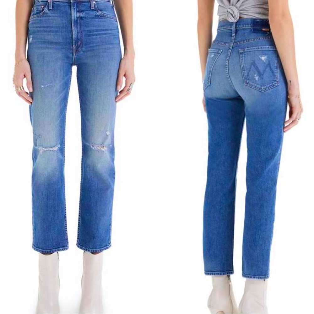 MOTHER High Waisted Rider Jeans, Ankle Length, Color Far Beyond the Sky, Size 30
